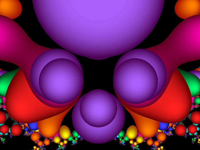 Colorful Spheres in Fractal Pattern