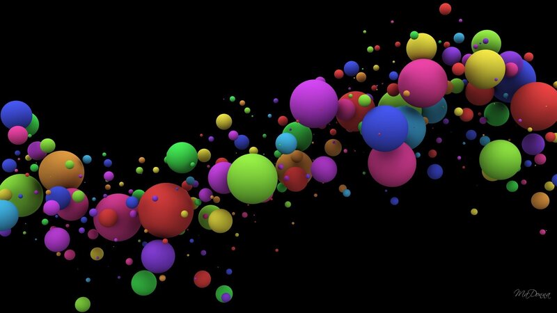 Colorful Spheres in Motion — Black