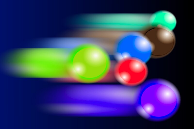 Colorful Spheres in Motion — Blue