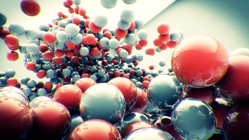 Colorful Spheres in Motion — Red