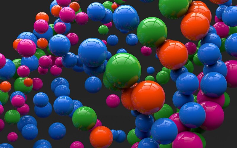 Colorful spheres in motion