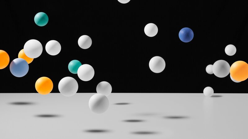 Colorful Spheres in Motion — White