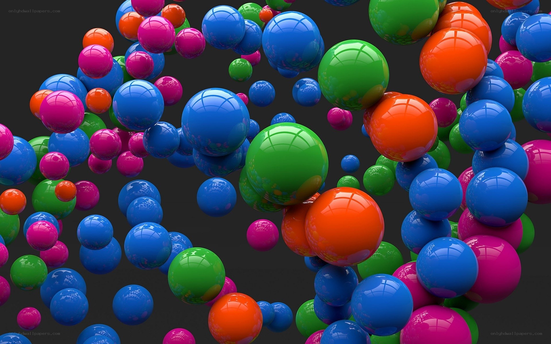 Colorful spheres in motion
