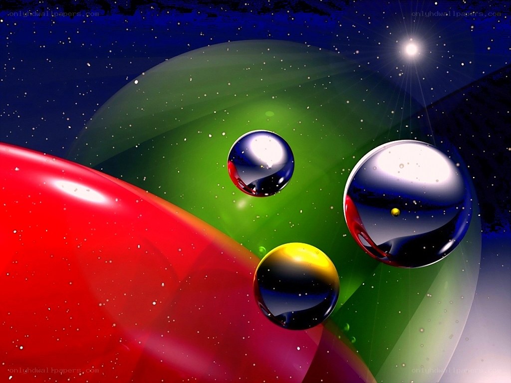 Colorful spheres in space