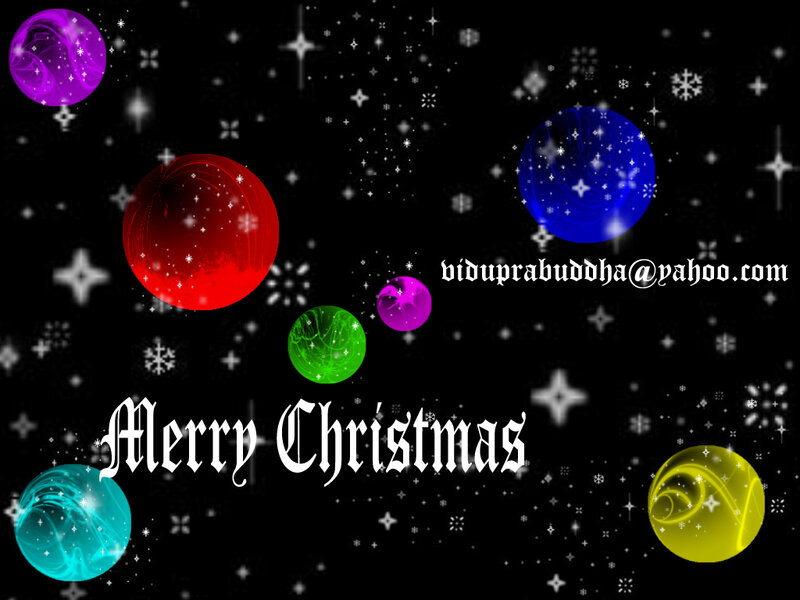 Colorful Spheres in Space — Black, Festive