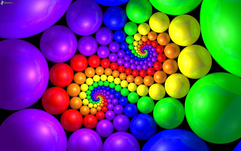 Colorful Spheres in Spiral — Purple