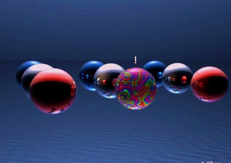Colorful Spheres in Water — Blue