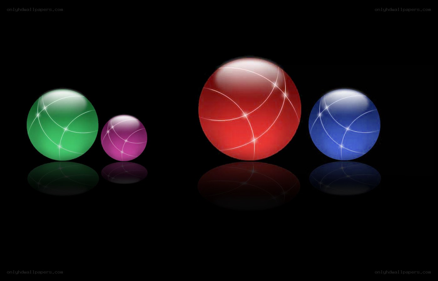 colorful spheres on black background
