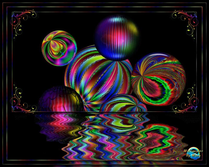Colorful Spheres on Black — Vibrant