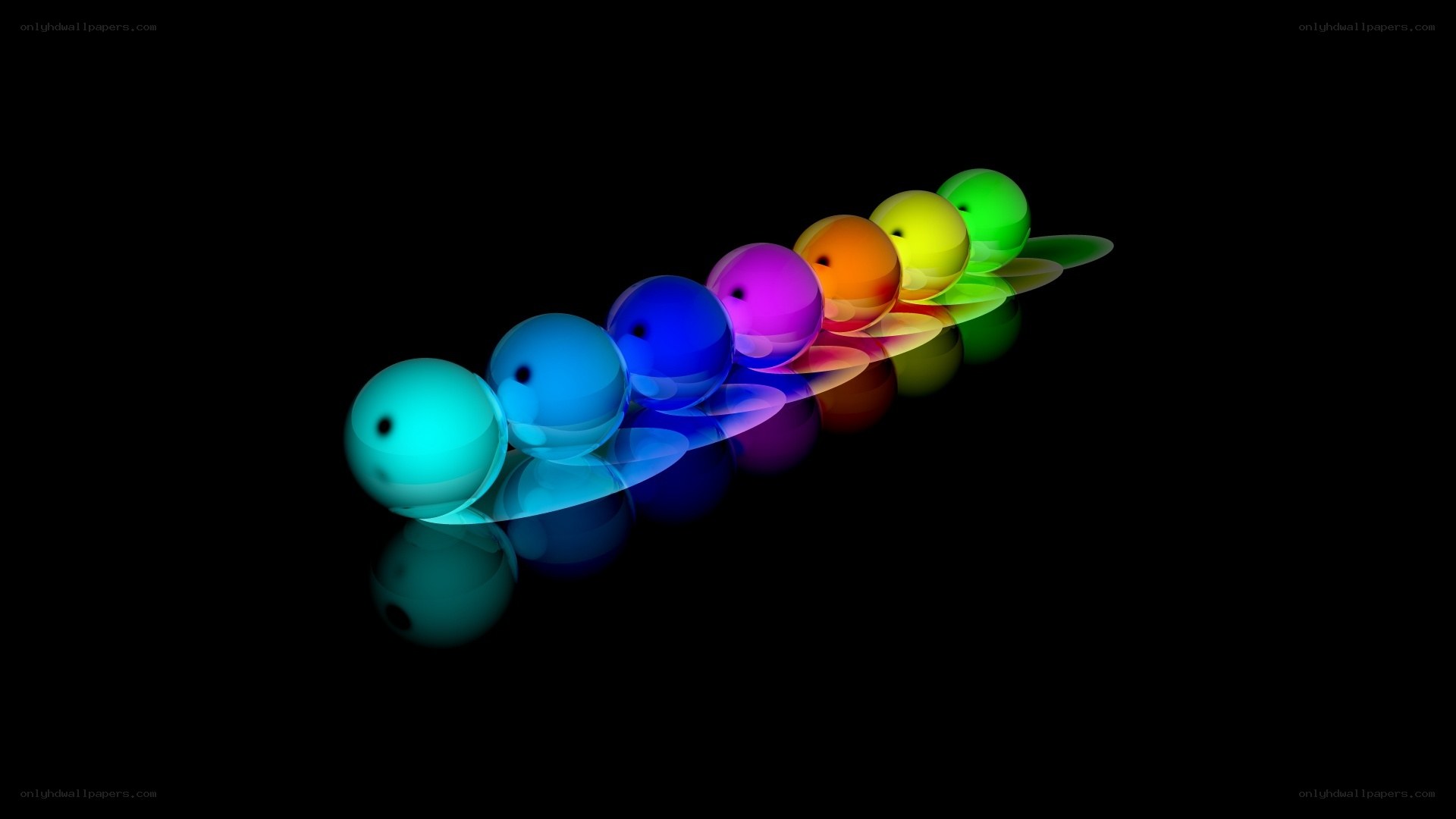 colorful spheres on black