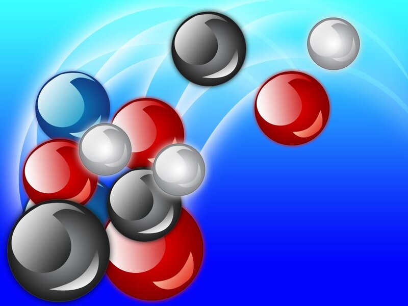 Colorful Spheres on Blue Background