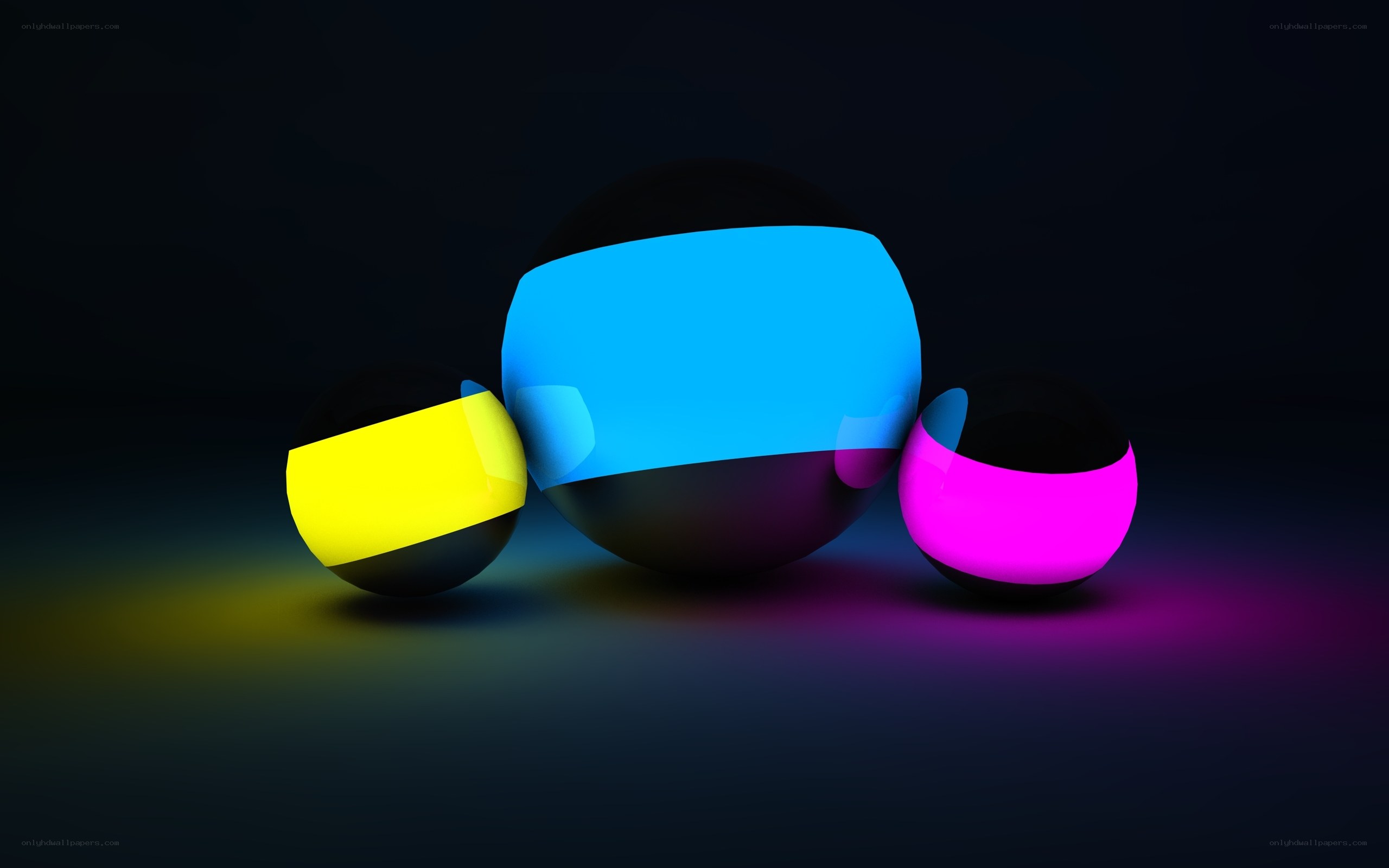 colorful spheres on dark background