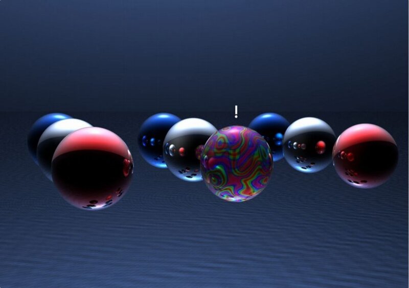 Colorful spheres on dark surface
