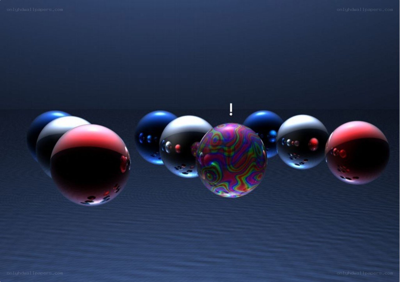 Colorful spheres on dark surface