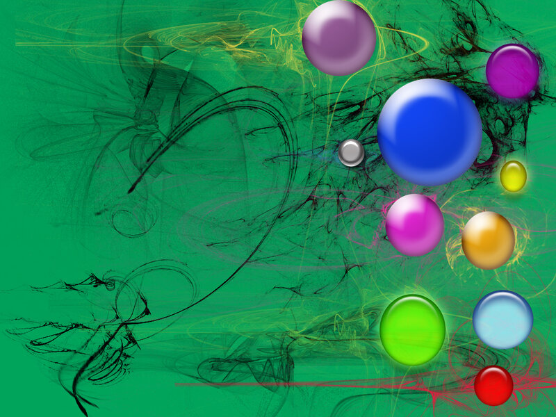 Colorful Spheres on Green