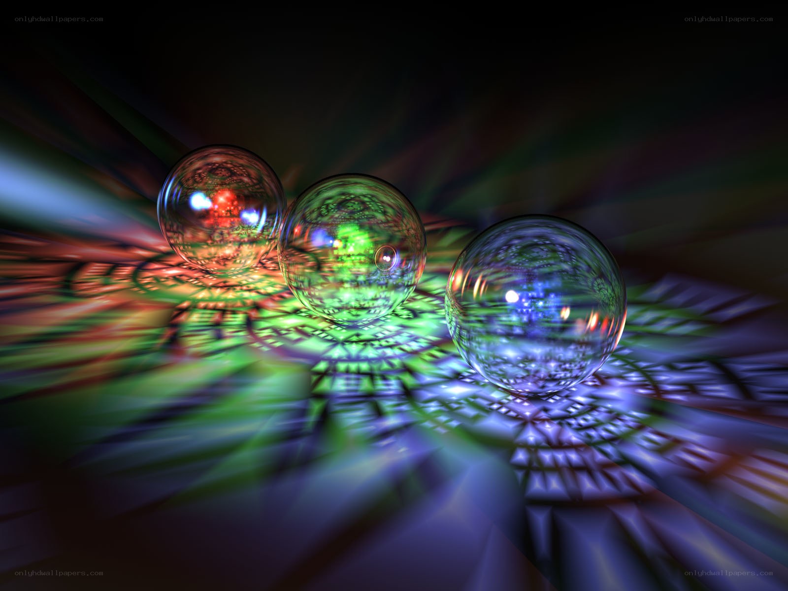 Colorful spheres on patterned surface
