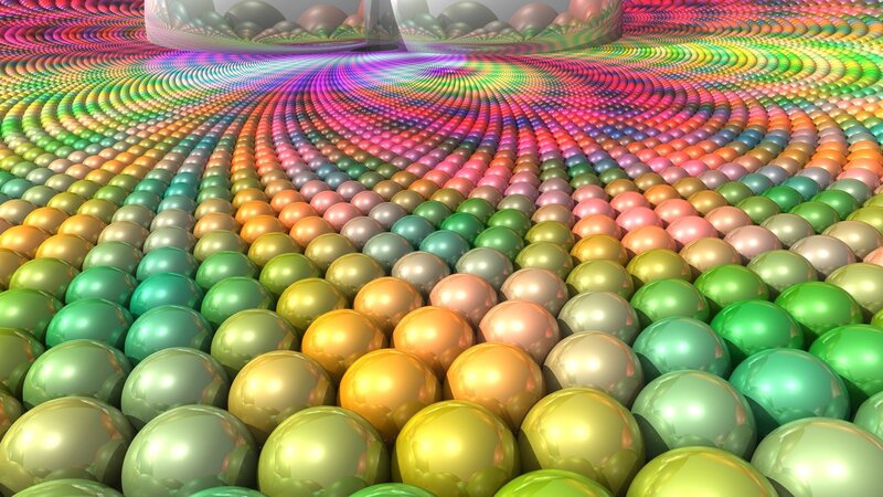 Colorful Spheres Pattern — Green, Hypnotic