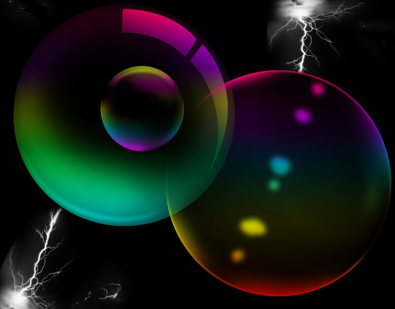 Colorful Spheres with Lightning