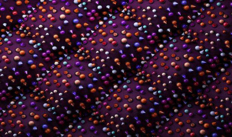 Colorful Spikes on Purple Surface