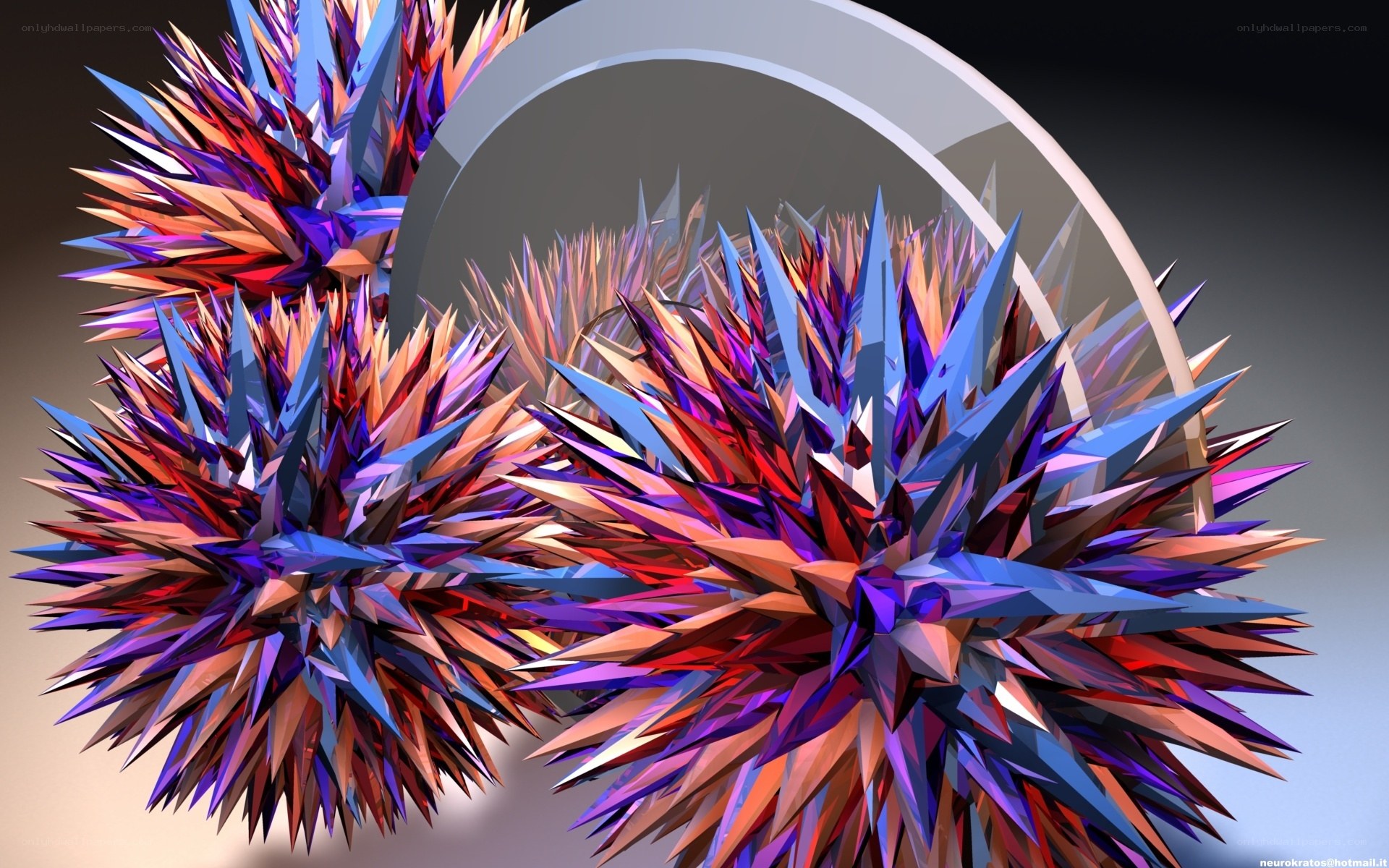 Colorful spiky sphere art