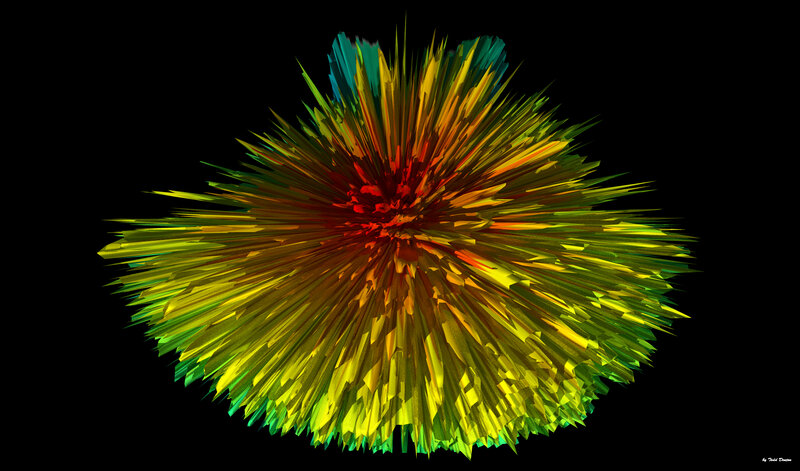Colorful Spiky Sphere — Yellow