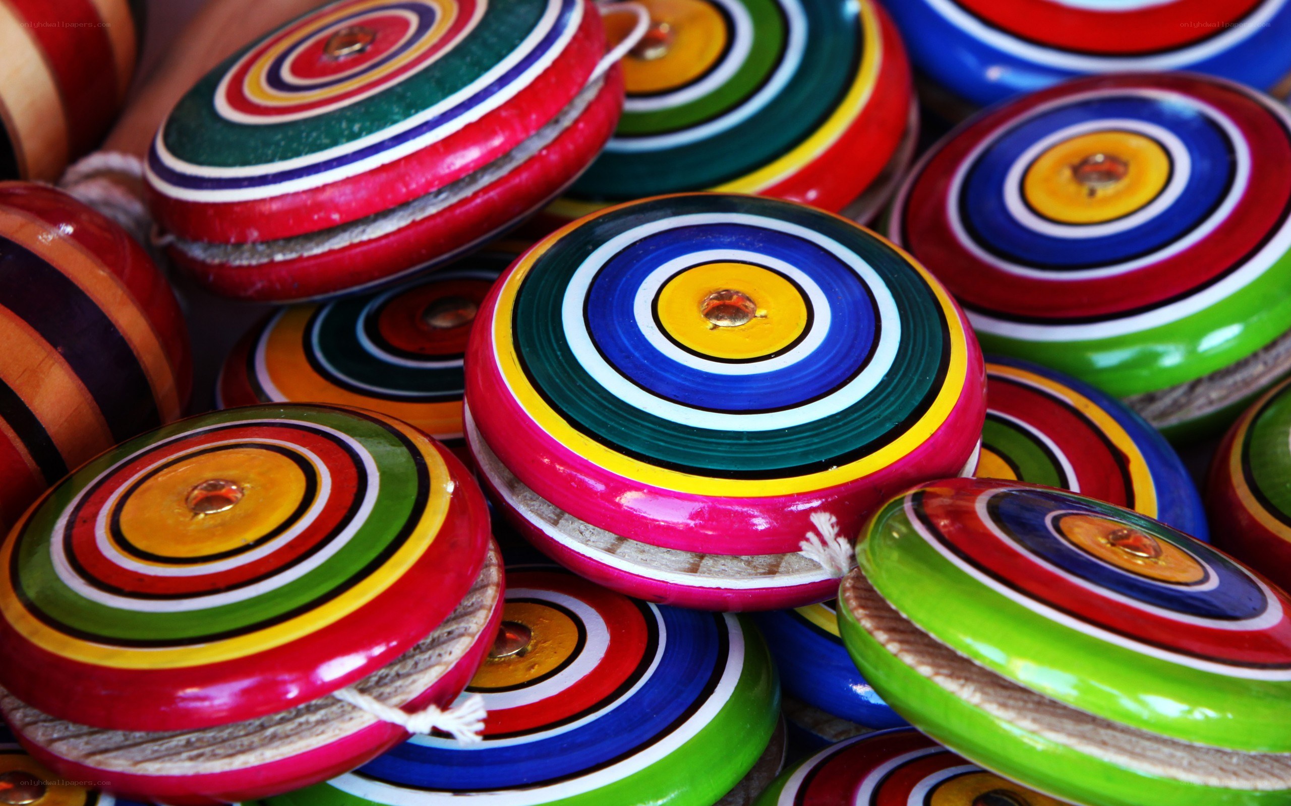 Colorful spinning tops