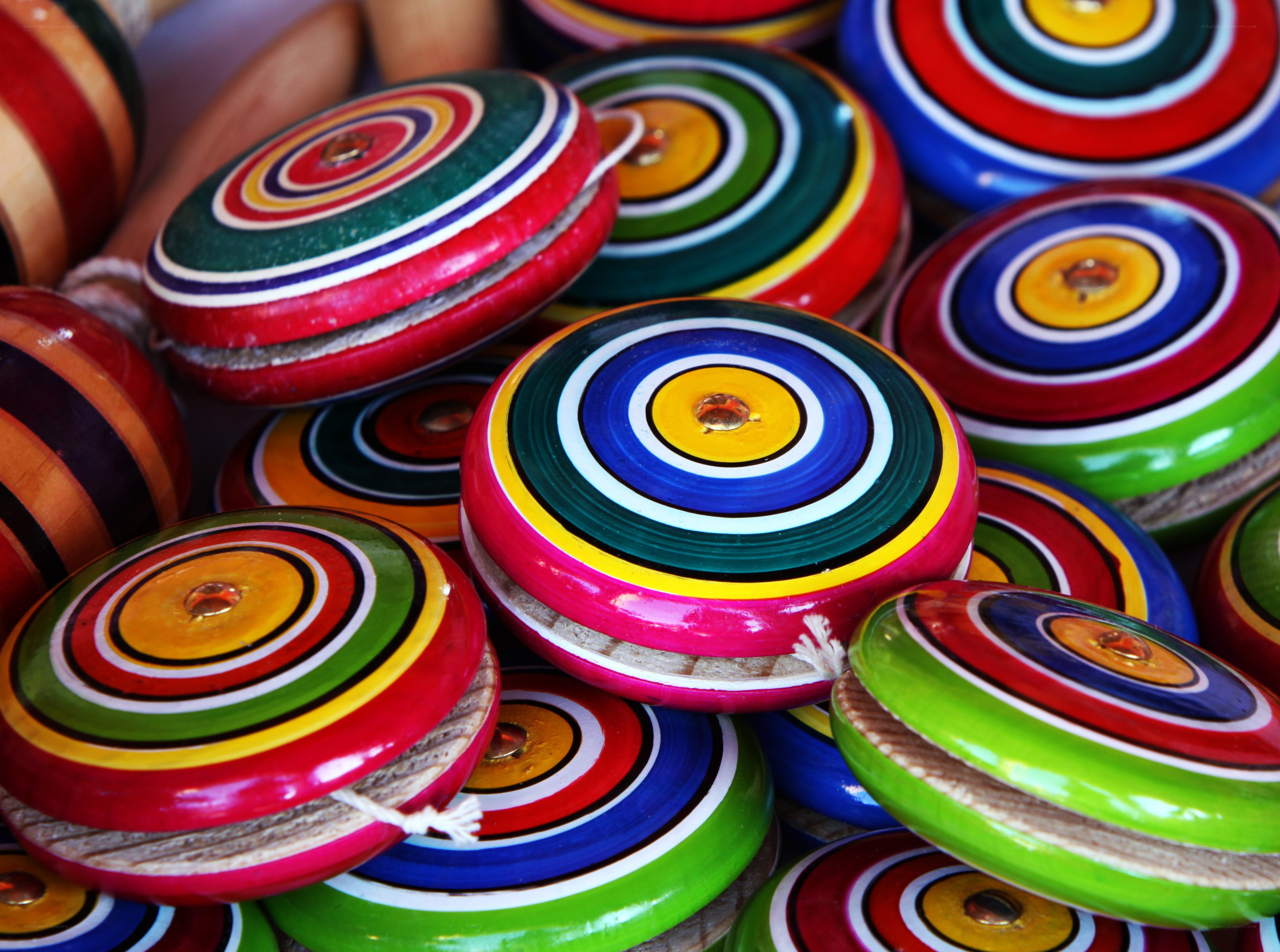 Colorful spinning tops