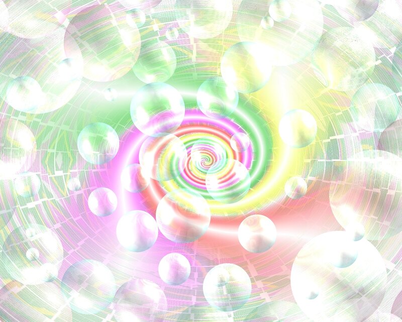 colorful spiral bubble tunnel