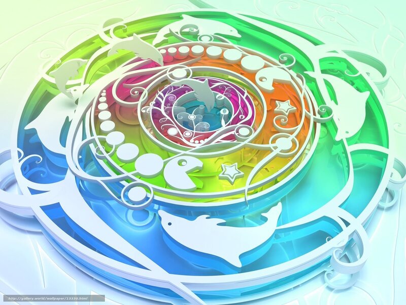 Colorful spiral dolphin design