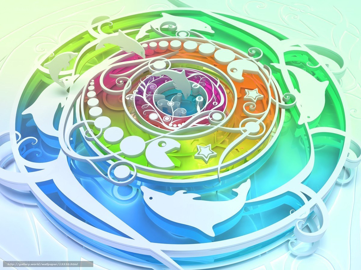 Colorful spiral dolphin design