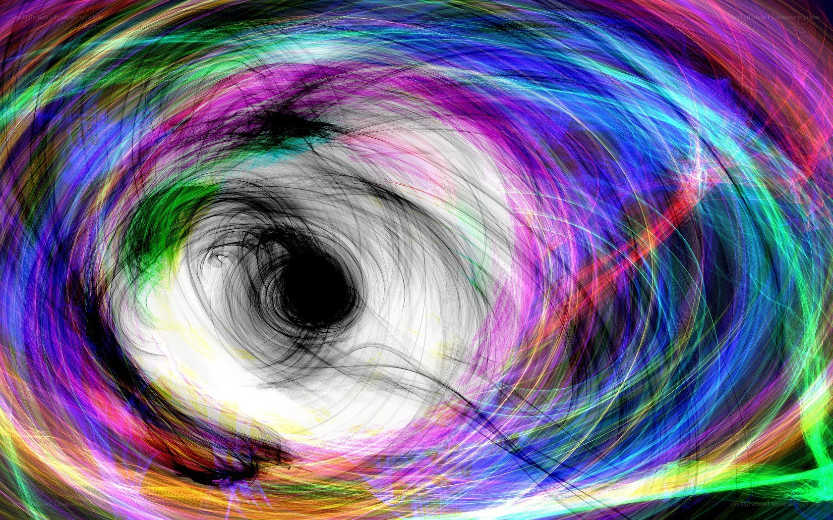 Colorful spiral eye art