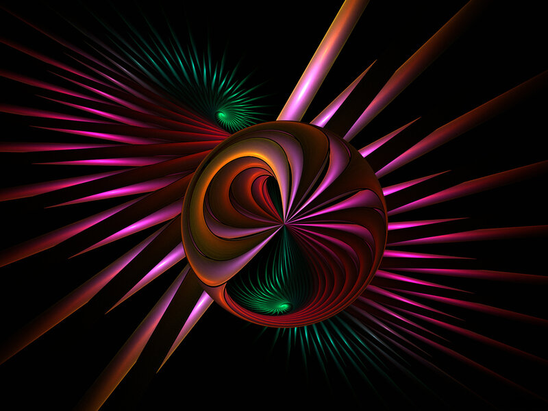 Colorful Spiral Fractal — Black
