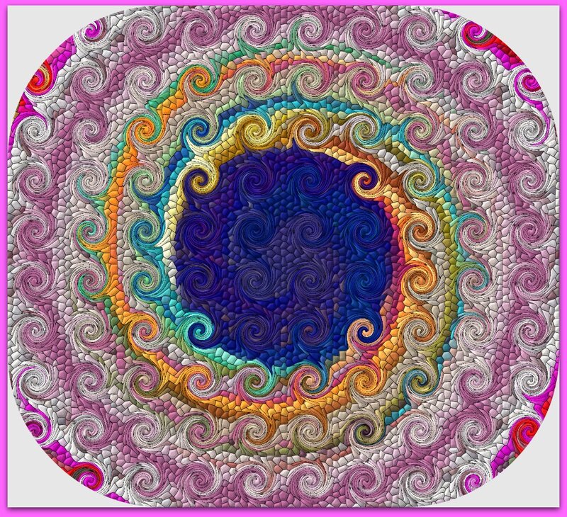 Colorful Spiral Fractal — Blue, Hypnotic