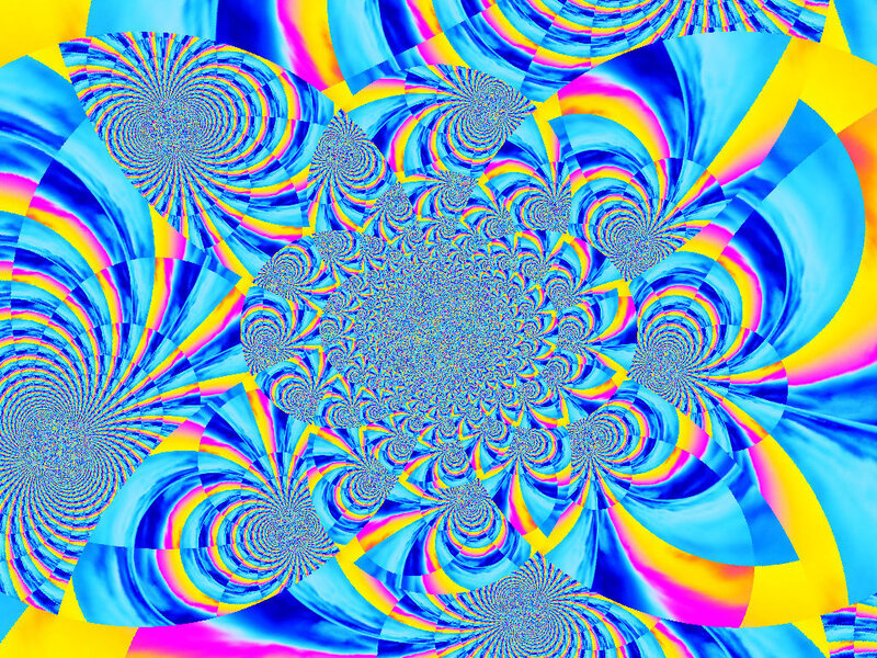 Colorful Spiral Fractal — Blue