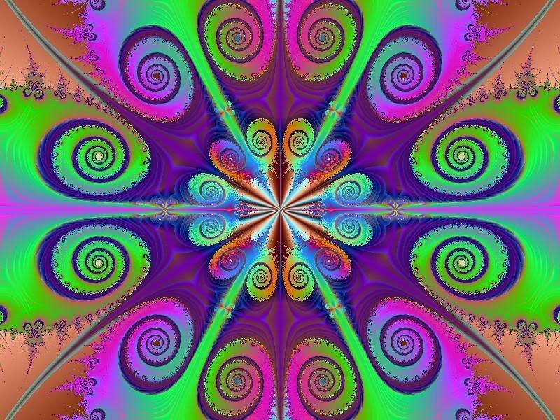 Colorful Spiral Fractal — Green