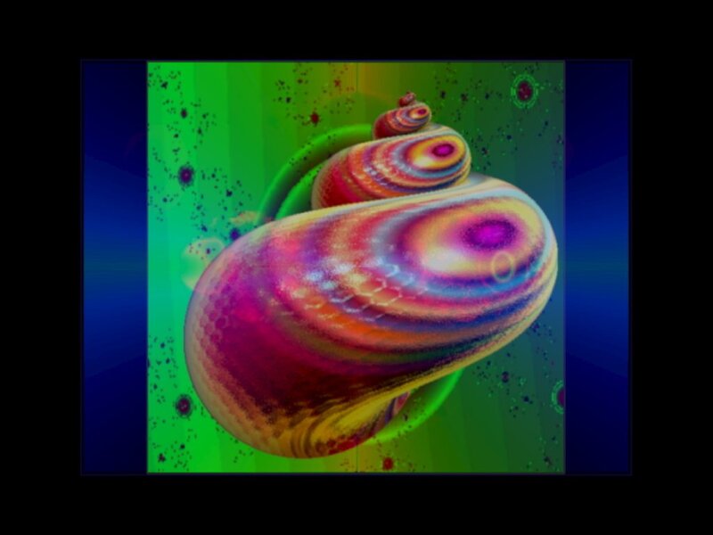 Colorful Spiral Fractal — Green, Vibrant