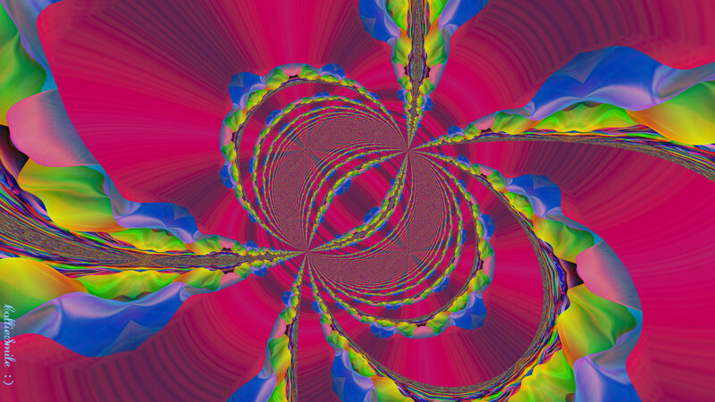 Colorful Spiral Fractal — Pink