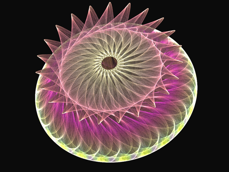 Colorful Spiral Fractal — Purple, Hypnotic, Abstract