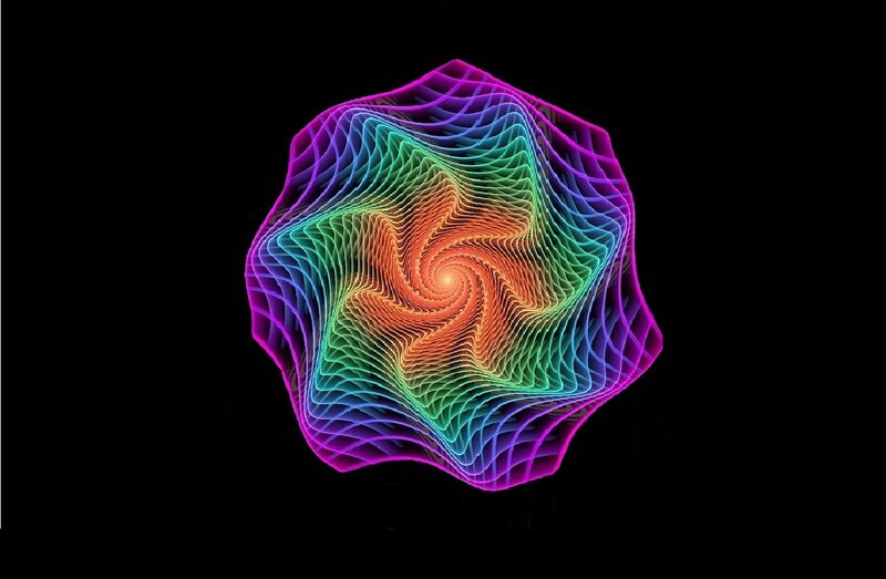 Colorful Spiral Fractal — Purple