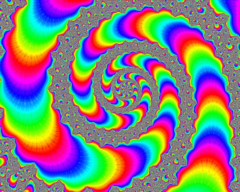 Colorful Spiral Fractal — Red, Hypnotic, Abstract, Rainbow