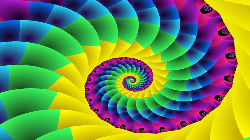 Colorful Spiral Fractal — Yellow
