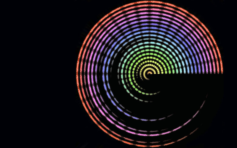 Colorful Spiral Light Pattern — Red