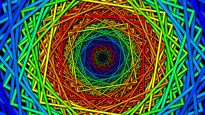 Colorful Spiral Lines — Blue, Hypnotic, Abstract