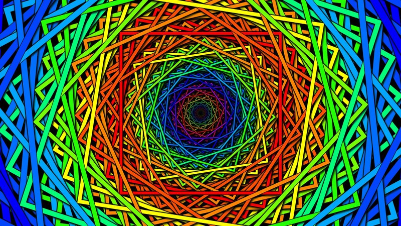 Colorful Spiral Lines — Blue, Hypnotic