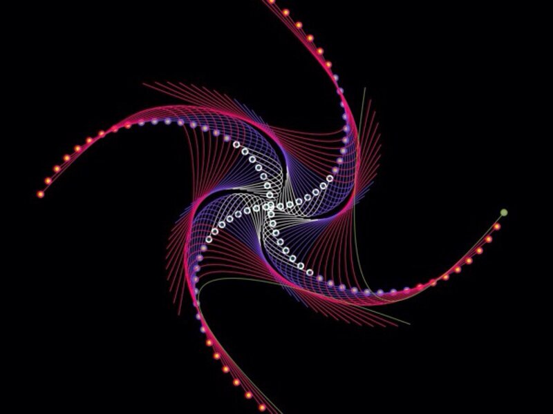 Colorful Spiral Lines — Red