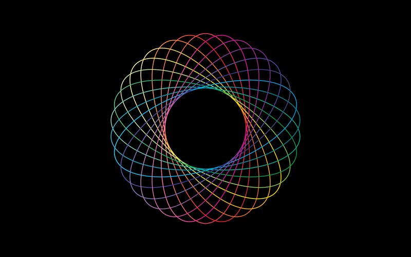 Colorful Spiral Pattern — Black, Calm