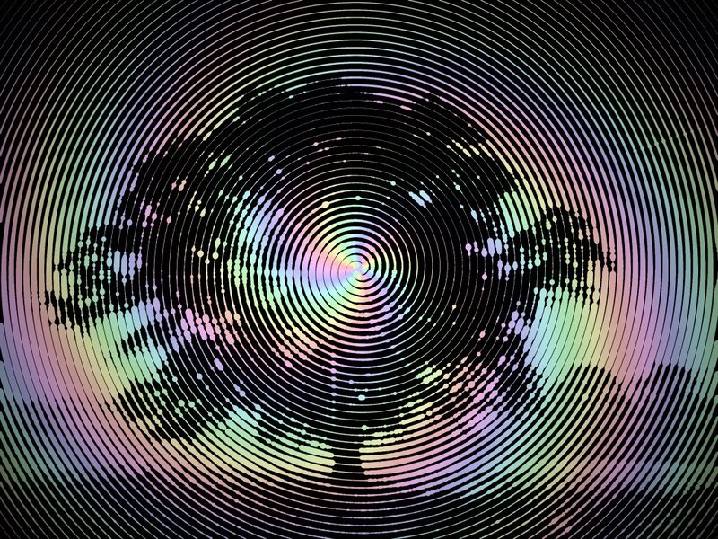 Colorful Spiral Pattern — Black, Hypnotic, Abstract, Circles