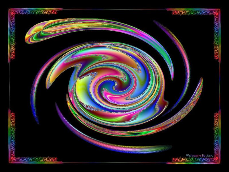 Colorful Spiral Pattern — Black