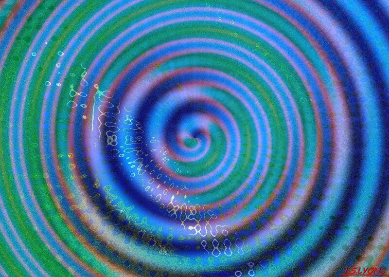Colorful Spiral Pattern — Blue, Hypnotic, Abstract, Colors, Dots