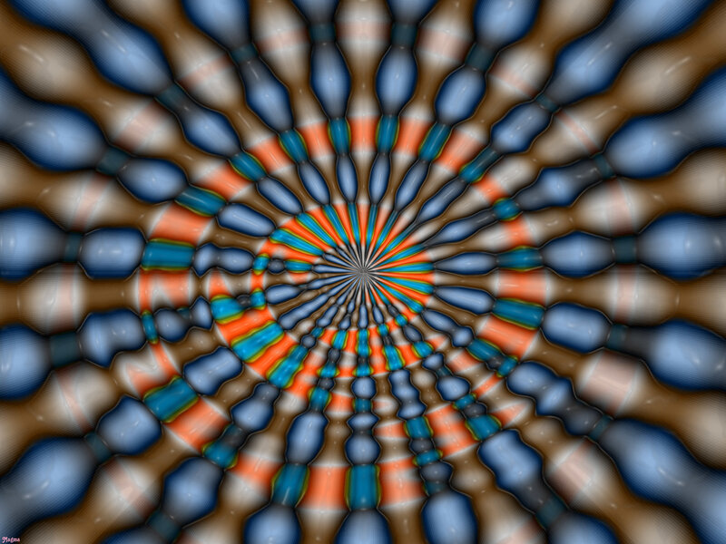 Colorful Spiral Pattern — Blue, Hypnotic, Abstract, Colors, Patterns, Orange